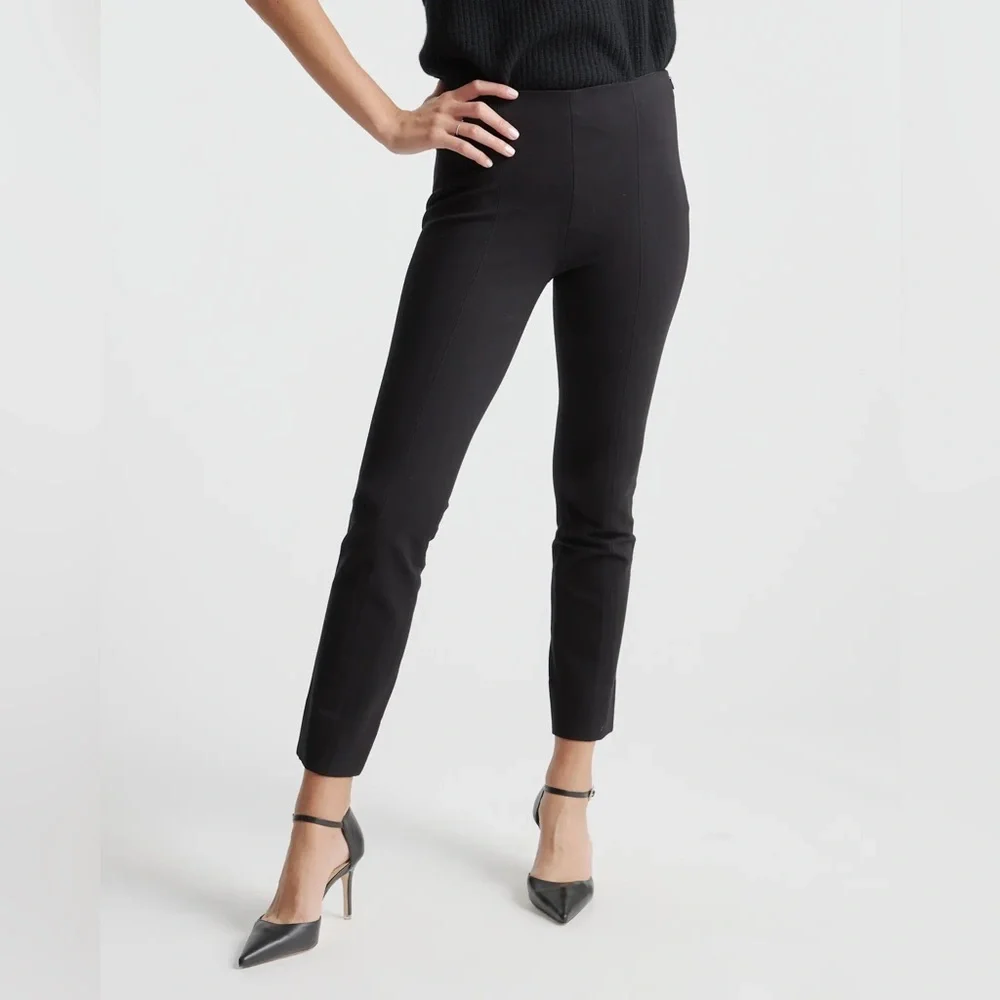 Quince Ultra-Stretch Ponte Pintuck Ankle Pants Size Small